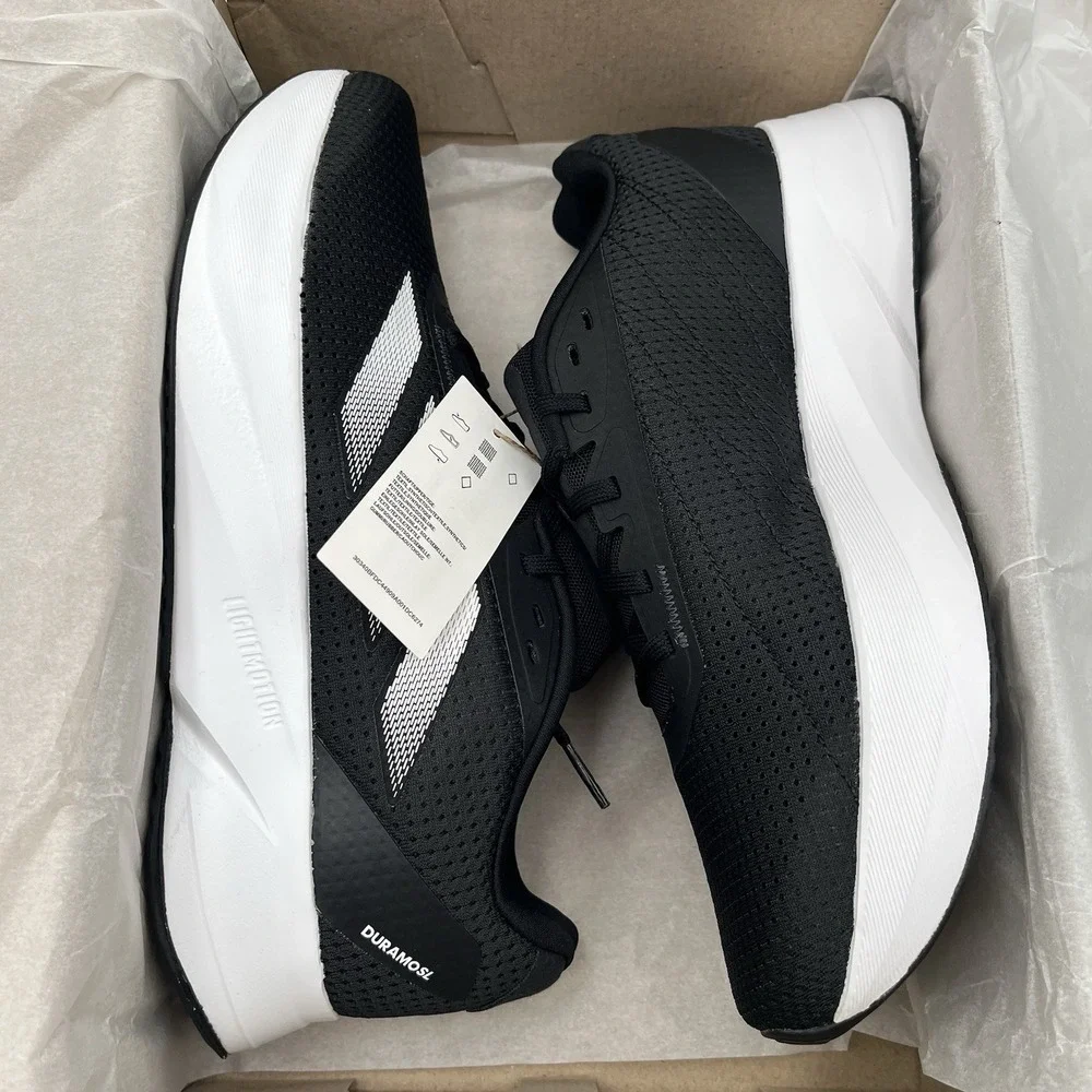 Adidas Duramo SL Mens Running Shoe Size 10 Black White Athletic Comfort Sneaker